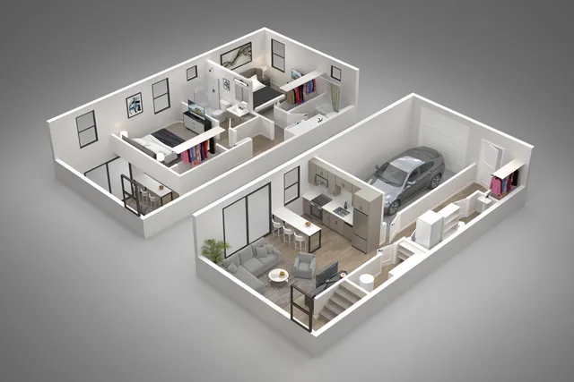 2B | 2 Bed | 2.5 Bath | 1127 SqFt
