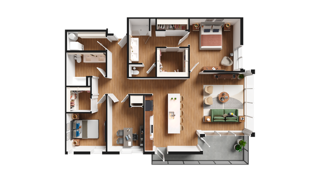 2 BR + Den - C