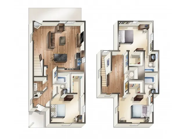 C1 - 3 Bedroom Cottage The Cottages of Hattiesburg | Off Campus Housing Near USM