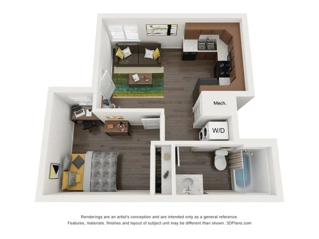 A1 1 Bedroom | The Preserve at Tuscaloosa | UA Off Campus Housing