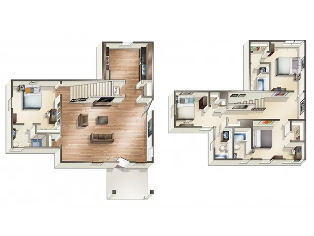 D2 - 4 Bedroom | The Cottages of Hattiesburg | Off Campus Student Housing In Hattiesburg MS