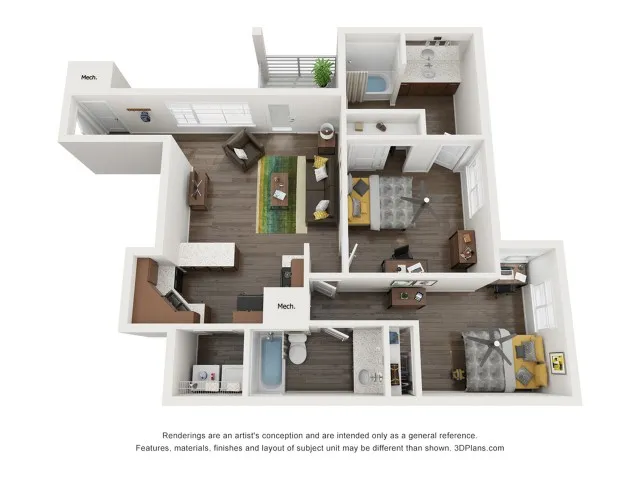 B4B 2 Bedroom | The Preserve at Tuscaloosa | Tuscaloosa Apartments