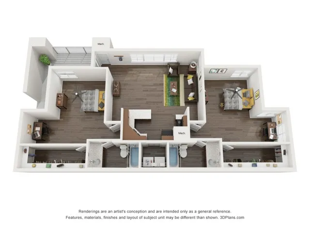B5 2 Bedroom | The Preserve at Tuscaloosa | Tuscaloosa Apartments