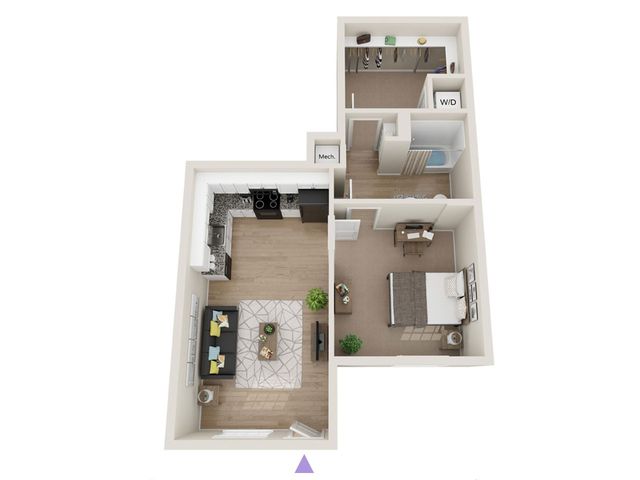 A2 1 Bedroom Floor Plan | The Preserve Murfreesboro | Apartments In Murfreesboro TN