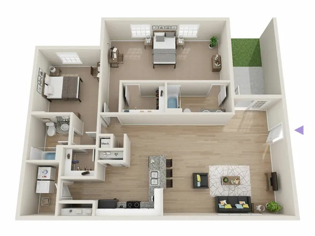 B4 2 Bedroom Floor Plan | The Preserve Murfreesboro | Apartments In Murfreesboro TN