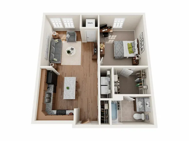 A1 Floor Plan | 1 Bedroom | University Hills | Toledo OH Student Apartments