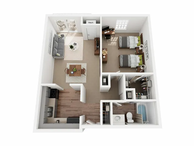 A2DO Double Occupancy | 1 Bedroom | University Hills | Toledo OH Student Apartments