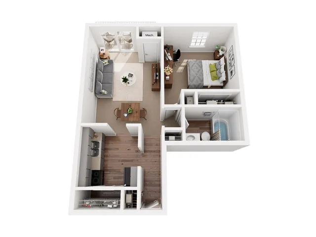 A3 Floor Plan | 1 Bedroom | University Hills | Toledo OH Student Apartments