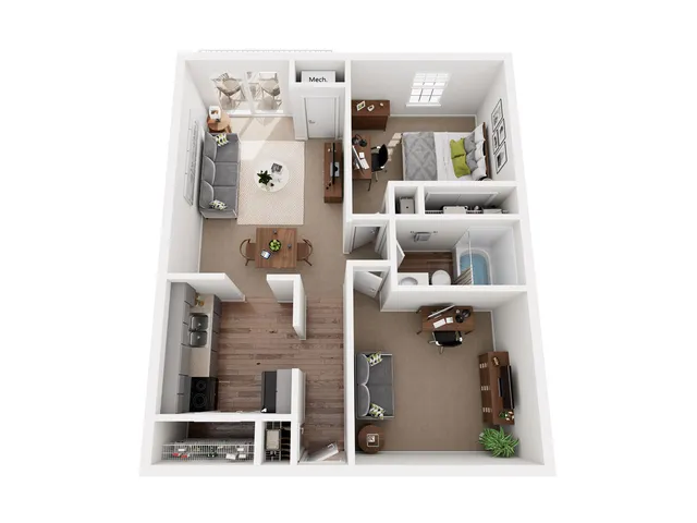 A4 Floor Plan | 1 Bedroom | University Hills | Toledo OH Student Apartments