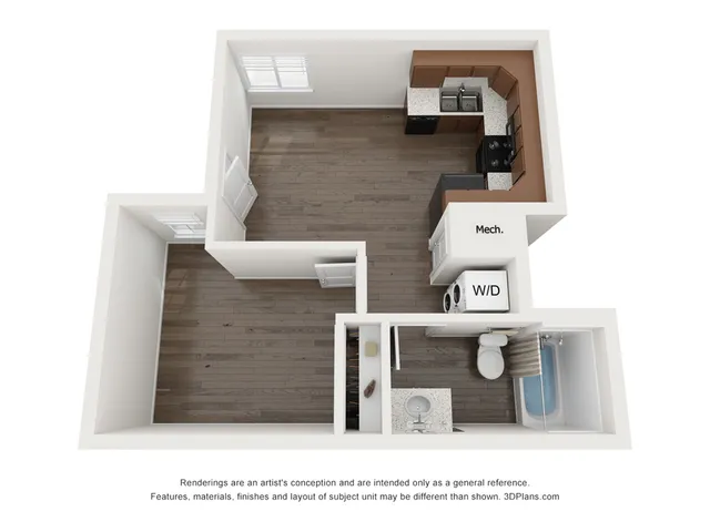 A1UF 1 Bedroom | The Preserve at Tuscaloosa | UA Off Campus Housing