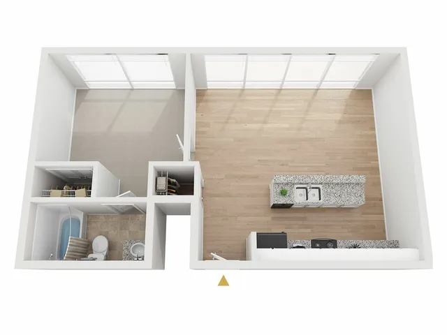 Hawthorne 1x1 Floor Plan