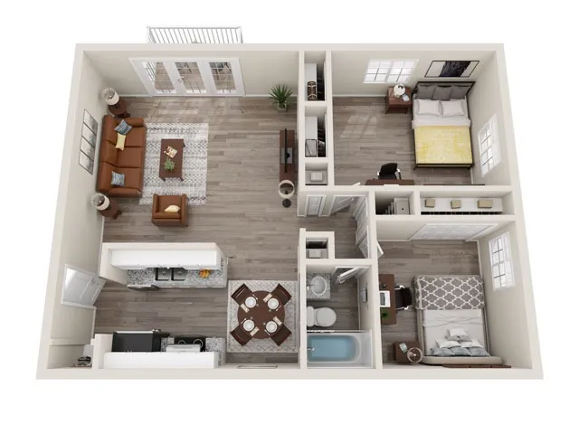 B1 - 2 Bedroom | University Oaks | Apartments Kent Ohio
