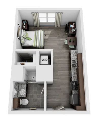 Studio Floor Plan - One on 4th