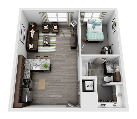 1 Bedroom 1 Bathroom Large
