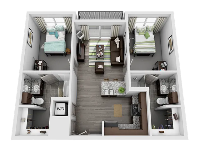 2 Bedroom, 2 Bathroom