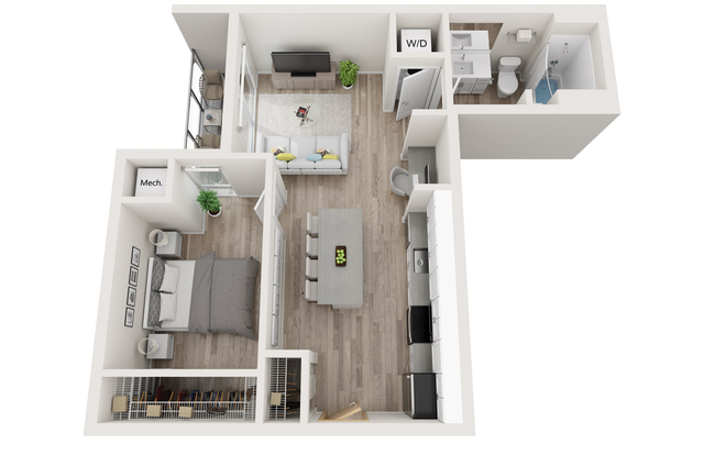 Plan A9 | 1 bedroom, 1 bathroom