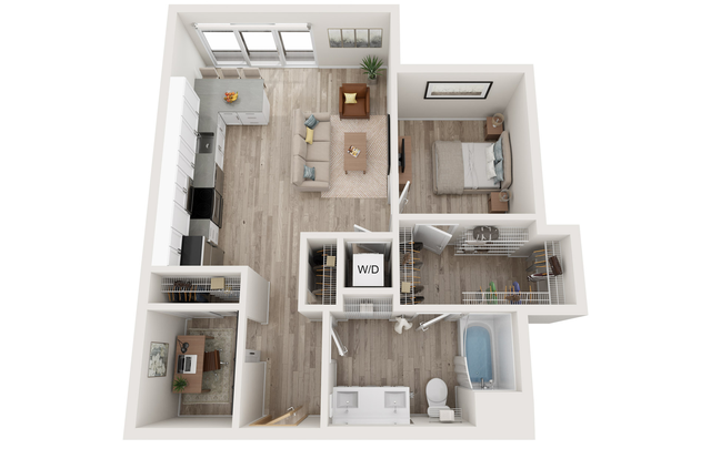 Plan B2 | 1 bedroom + den, 1 bathroom