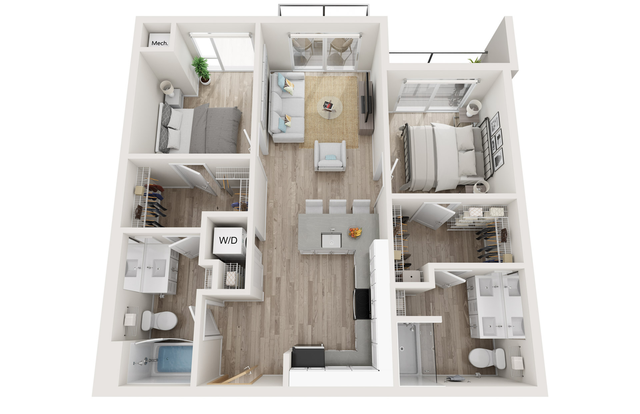 Plan D2 | 2 bedroom, 2 bathroom
