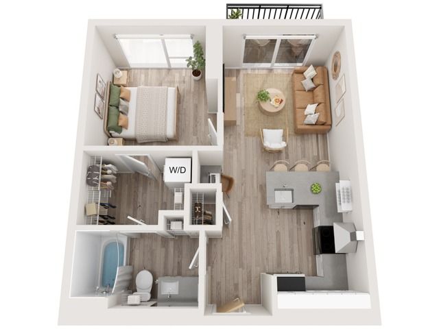 Plan A3 | 1 bedroom, 1 bathroom