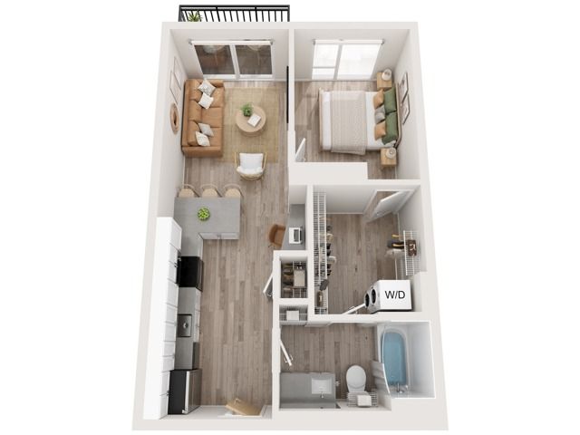 Plan A5 | 1 bedroom, 1 bathroom