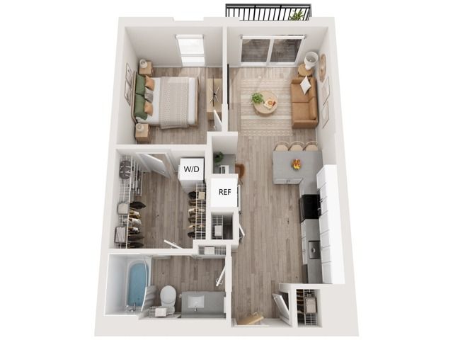 Plan A6 | 1 bedroom, 1 bathroom
