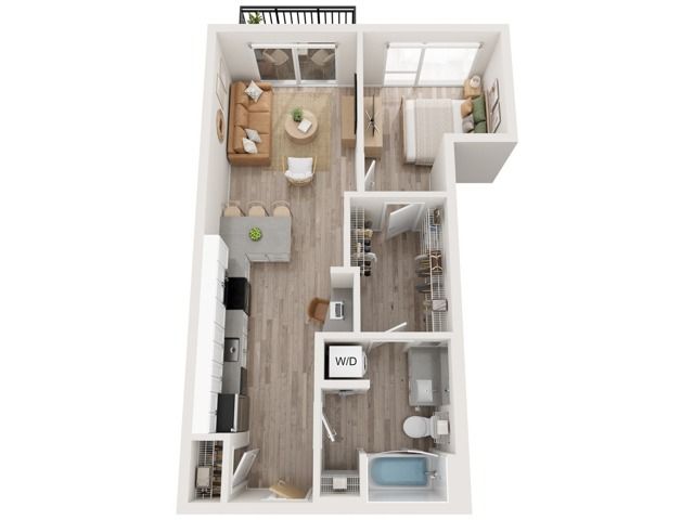 Plan A7 | 1 bedroom, 1 bathroom