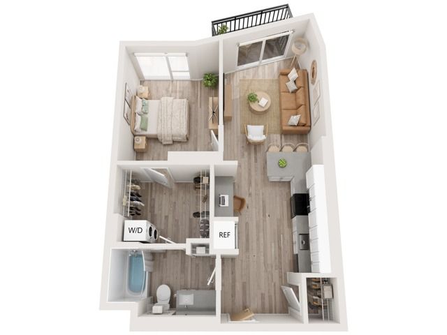 Plan A9 | 1 bedroom, 1 bathroom