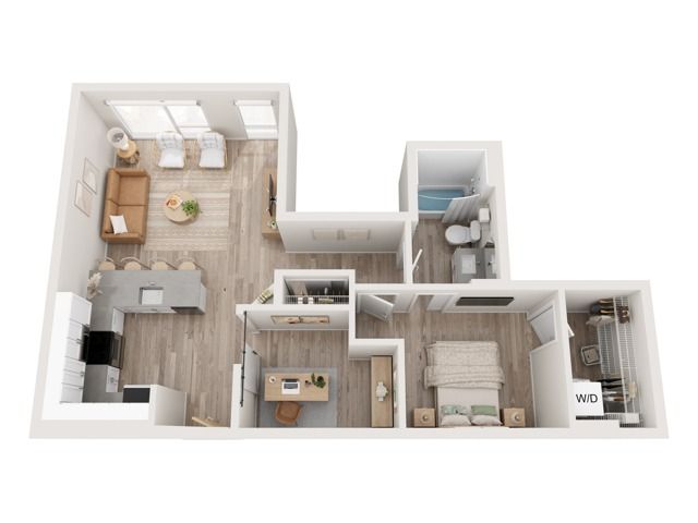 Plan B12 | 1 bedroom + den, 1 bathroom