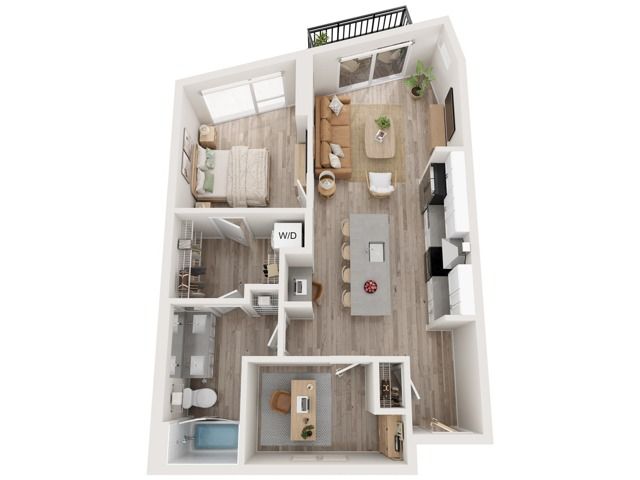 Plan B16 | 1 bedroom + den, 1 bathroom