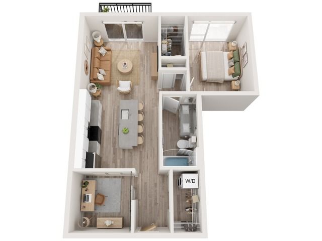Plan B18 | 1 bedroom + den, 1 bathroom