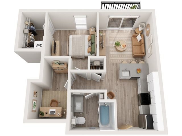 Plan B2 | 1 bedroom + den, 1 bathroom