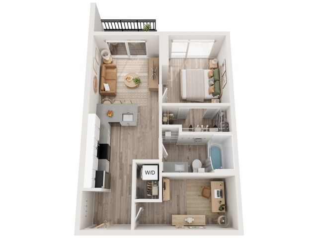 Plan B4 | 1 bedroom + den, 1 bathroom