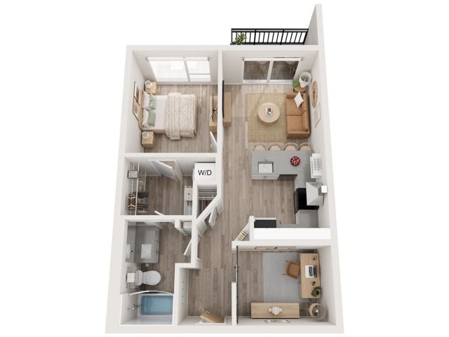 Plan B6 | 1 bedroom + den, 1 bathroom