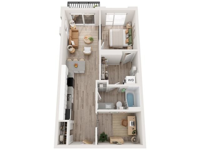 Plan B8 | 1 bedroom + den, 1 bathroom