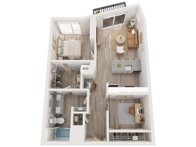 Plan B9 | 1 bedroom + den, 1 bathroom