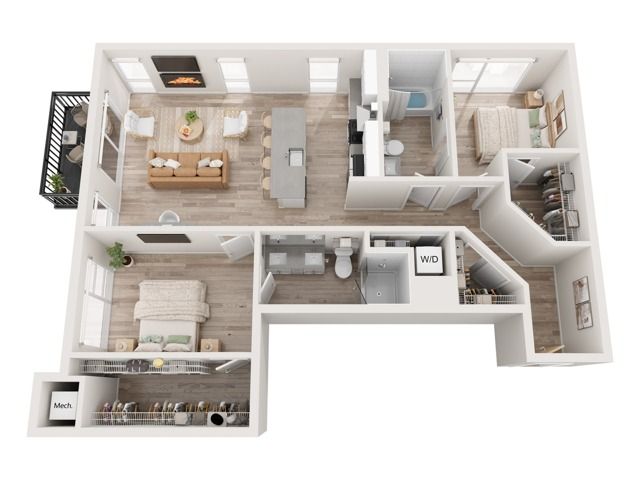 Plan C4 | 2 bedroom, 2 bathroom