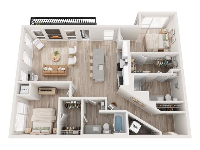 Plan C7 | 2 bedroom, 2 bathroom