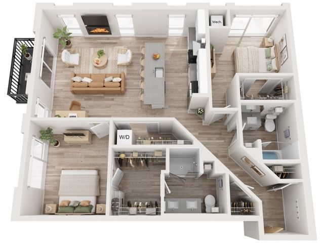 Plan C9 | 2 bedroom, 2 bathroom
