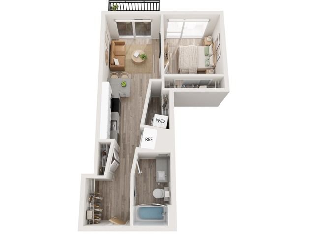 Plan A1 | 1 bedroom, 1 bathroom