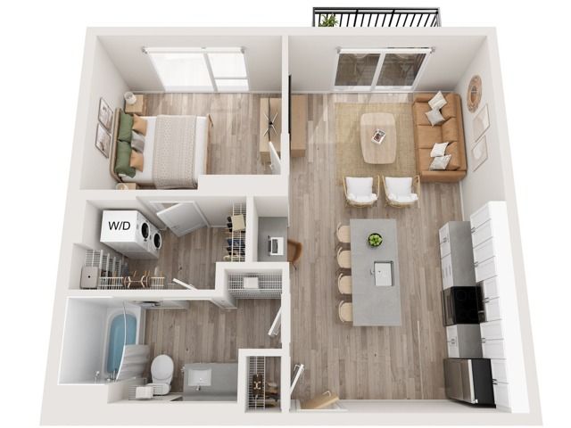 Plan A2 | 1 bedroom, 1 bathroom