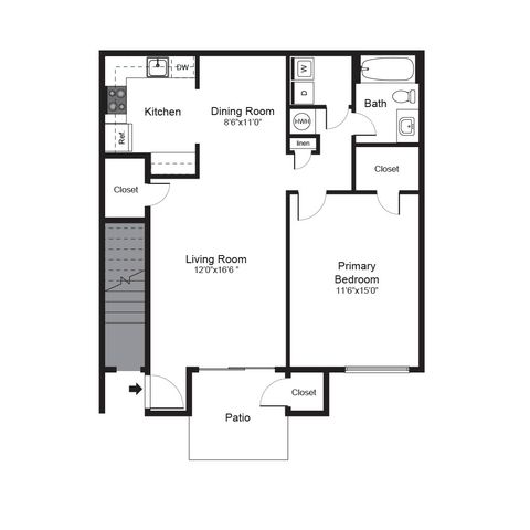 1 Bedroom Floorplan