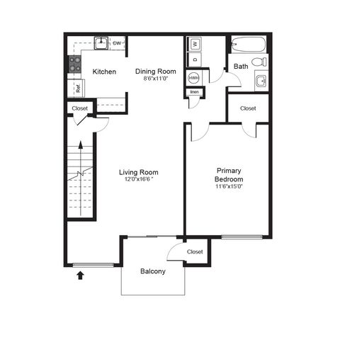 1 Bedroom Large Floorplan