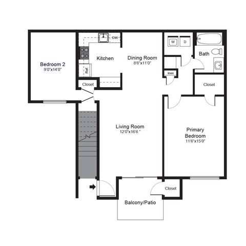 2 Bedroom Floorplan