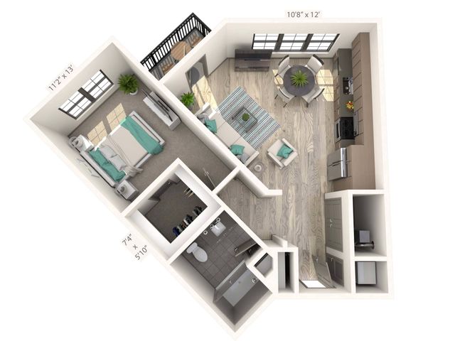 1 BR 1 Bath