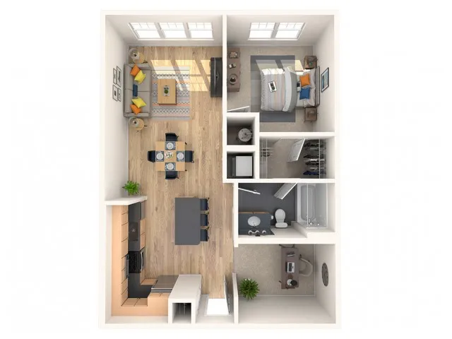 1 BR and Den