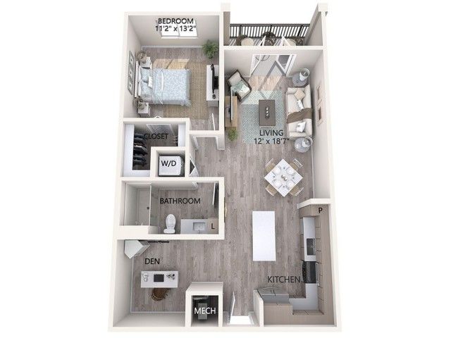 1 Bedroom 1 Bath and Den