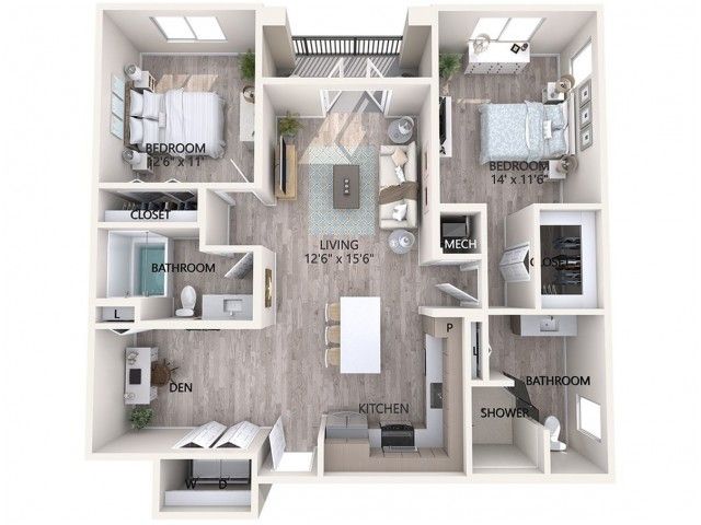 2 Bedroom 2 Bathroom and Den