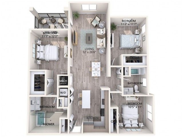 Three Bedroom Two Bathroom