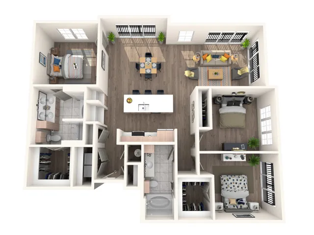 3 BR 3 Bath Apartment