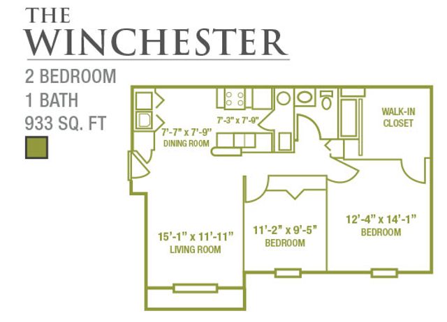 2 bedroom 1 bath
